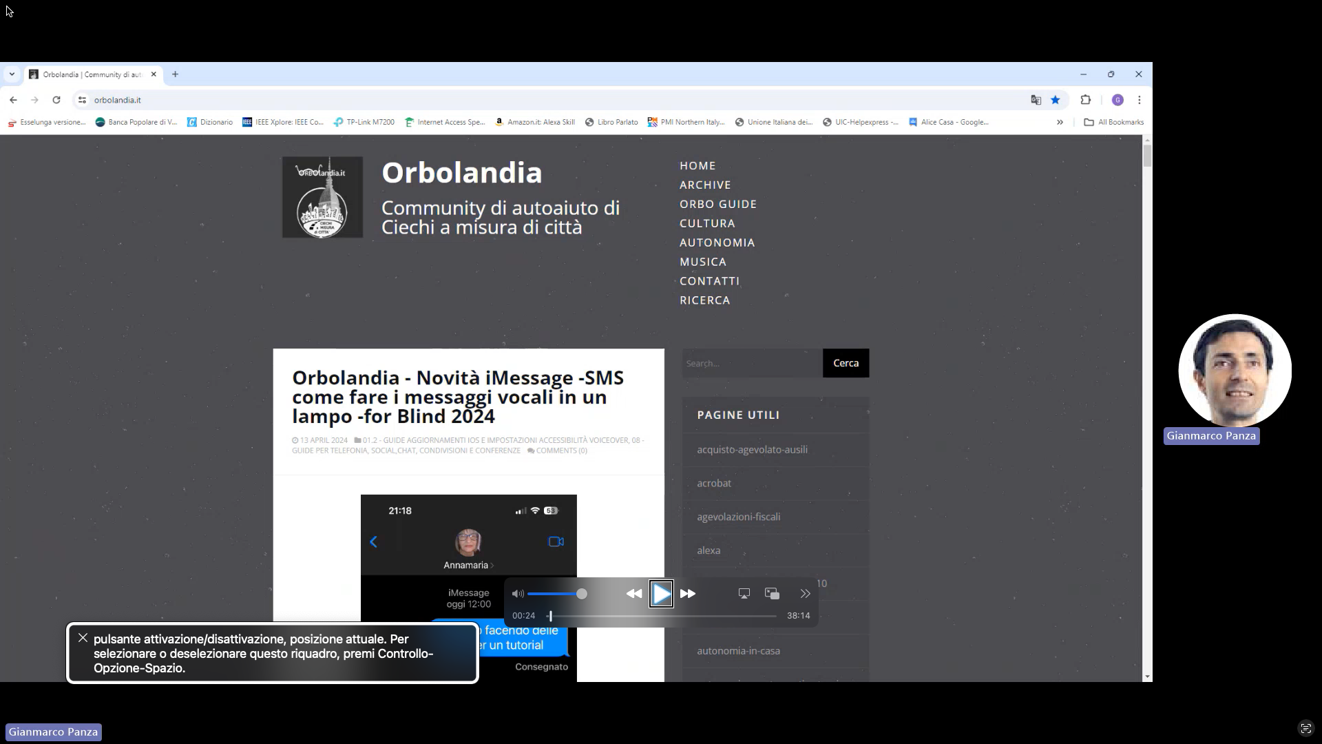 nell’immagine uno screenshot del computer Windows aperto sulla pagina di Orbolandia